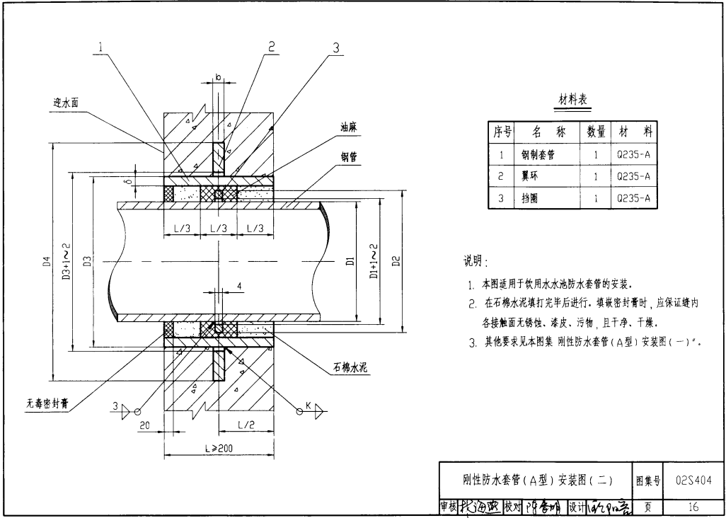 止水套管安装示意图