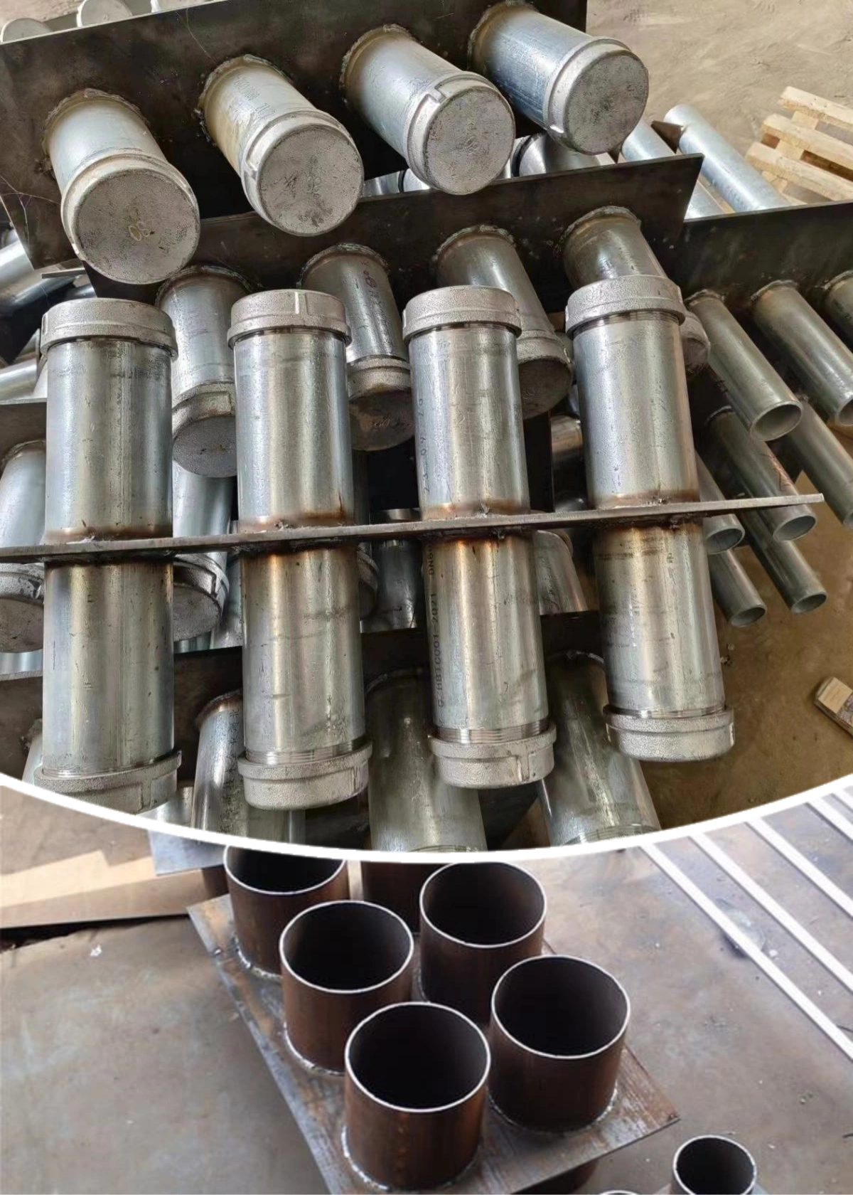 镀锌管与碳钢预埋防爆电气套管实物对比图