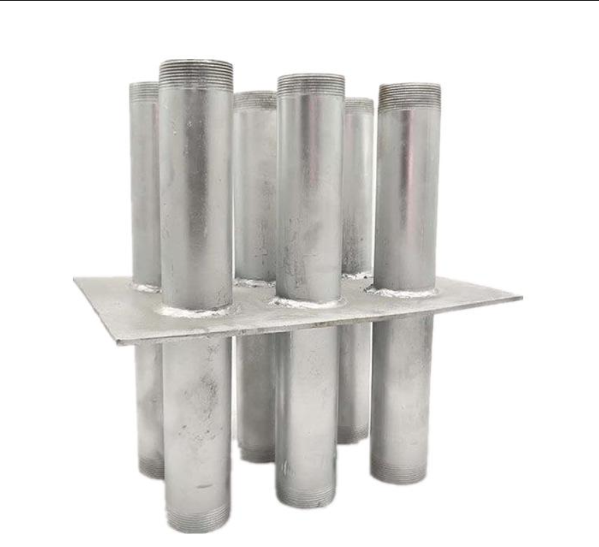 标准六管型(E 型)热镀锌电气组合套管成品,表面锌层均匀,密闭肋焊接饱满